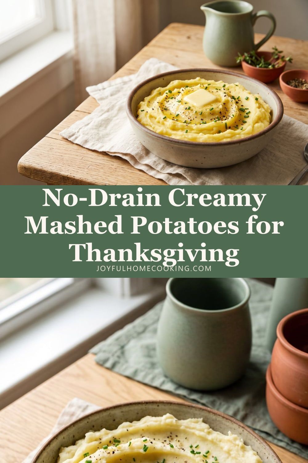 Two photos of Instant Pot mashed potatoes with recipe title