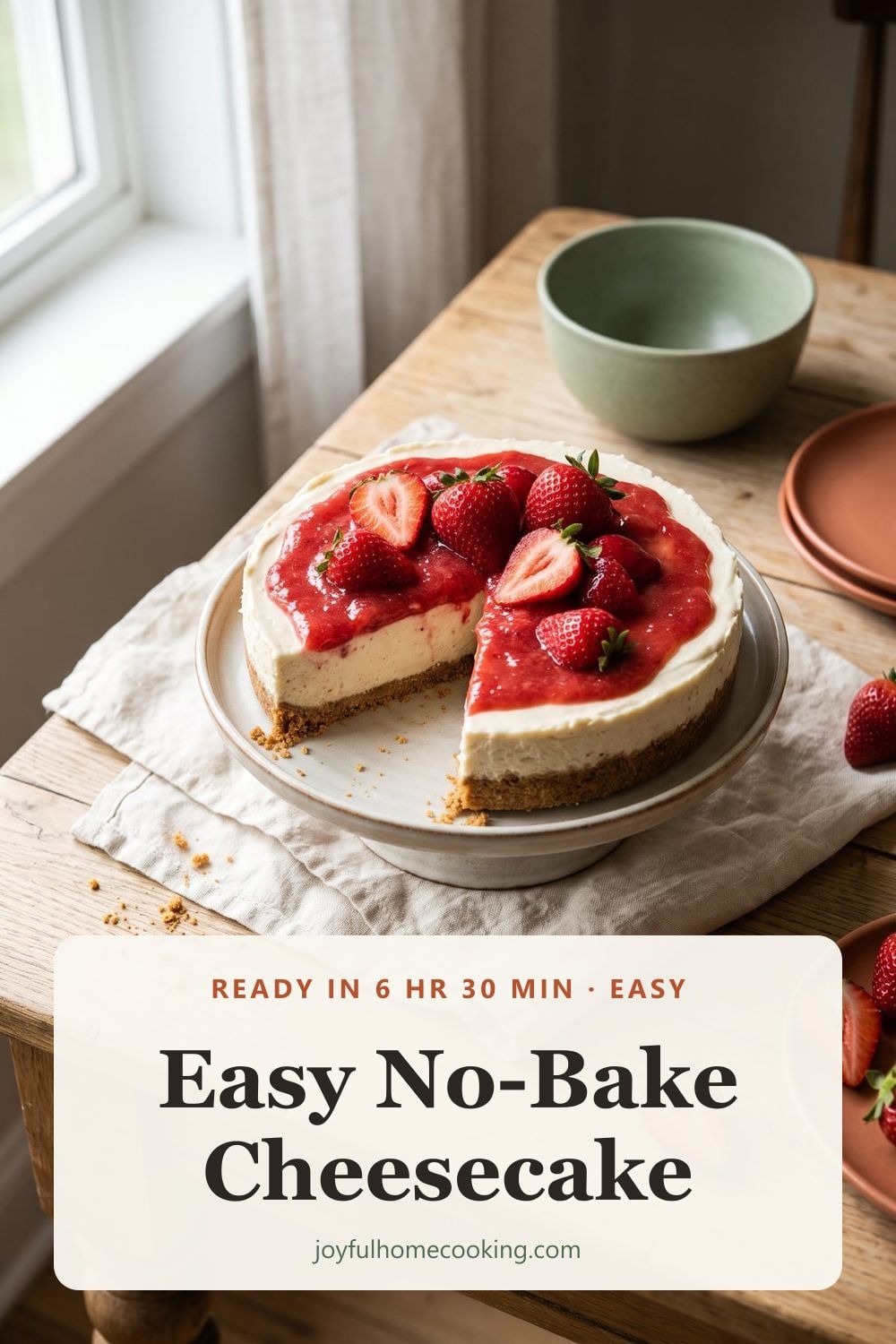 No-bake cheesecake Pinterest image