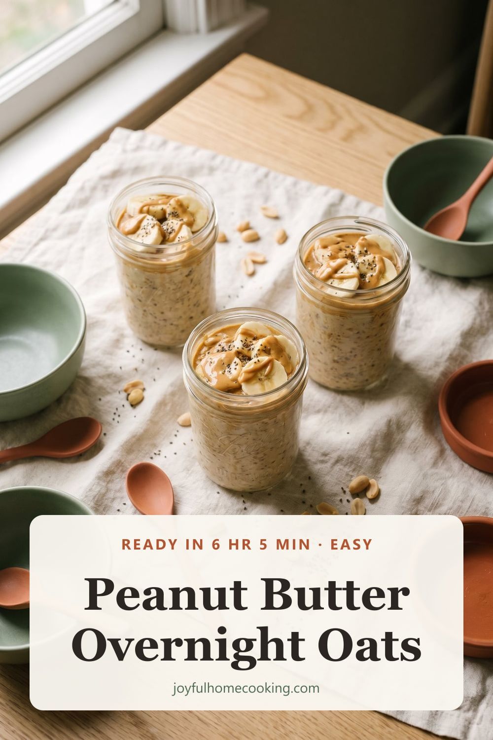 Peanut butter overnight oats Pinterest image
