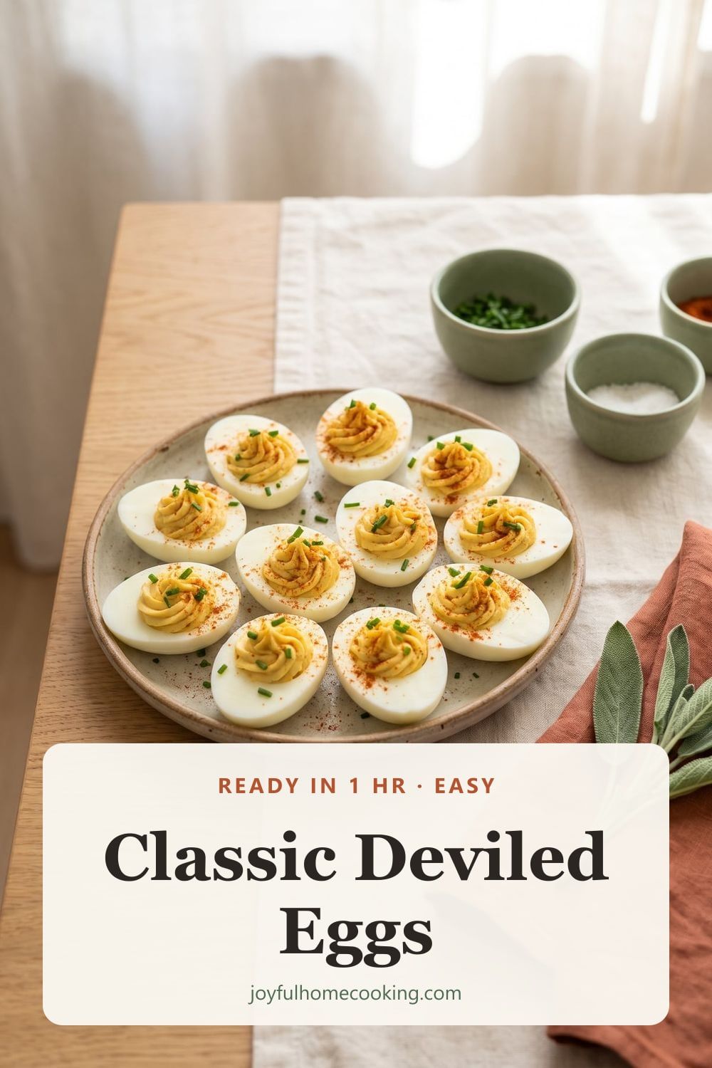 Classic deviled eggs Pinterest image