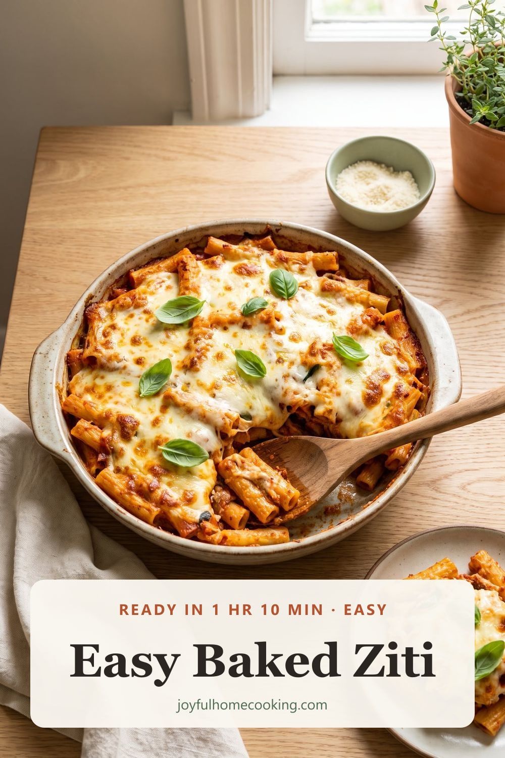 Easy baked ziti Pinterest image