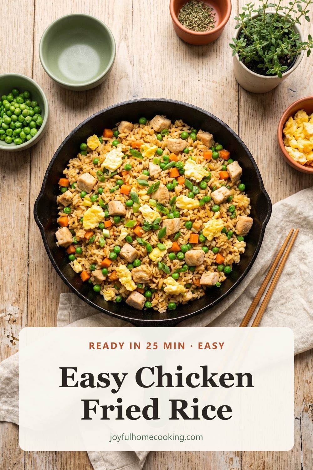 Easy chicken fried rice Pinterest image